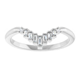 14K Gold .08ct Diamond Contour Wedding Band