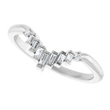 14K Gold .08ct Diamond Contour Wedding Band