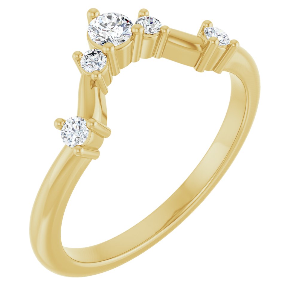 14k Gold .2ct Natural Diamond Wedding Band