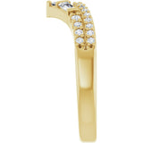 14k Gold .4ct Natural Diamond Contour Wedding Band