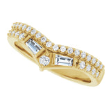 14k Gold .4ct Natural Diamond Contour Wedding Band