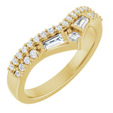 14k Gold .4ct Natural Diamond Contour Wedding Band