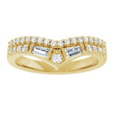14k Gold .4ct Natural Diamond Contour Wedding Band