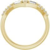 14k Gold .4ct Natural Diamond Contour Wedding Band