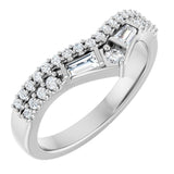 14k Gold .4ct Natural Diamond Contour Wedding Band