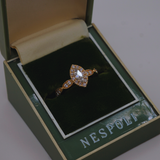 14k Yellow Gold .79ct Round Diamond Halo Engagement Ring