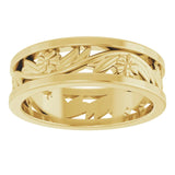 14k Gold Nature Inspired Floral Wedding Band