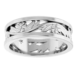 14k Gold Nature Inspired Floral Wedding Band