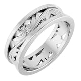 14k Gold Nature Inspired Floral Wedding Band