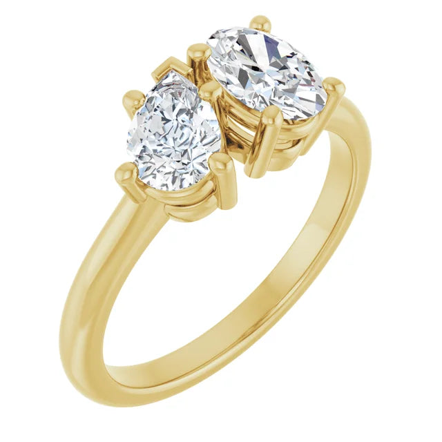 14k Gold Two-Stone Engagement Ring