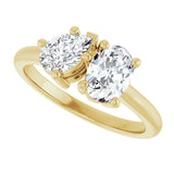 14k Gold Two-Stone Engagement Ring