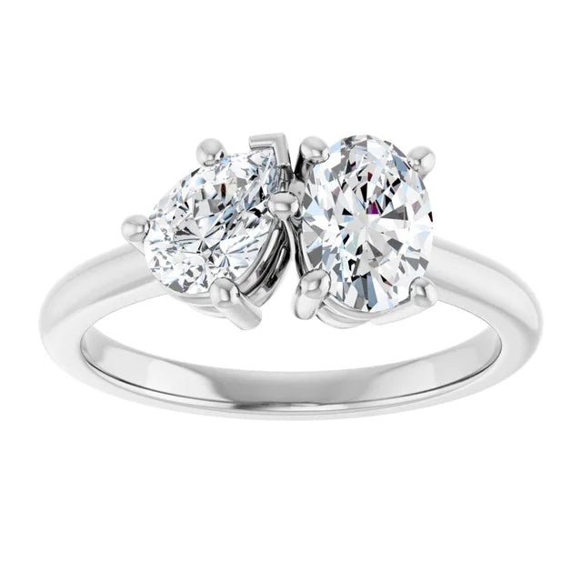 14k Gold Two-Stone Engagement Ring