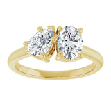 14k Gold Two-Stone Engagement Ring