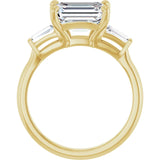 14k Gold East West Emerald Engagement Ring
