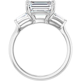14k Gold East West Emerald Engagement Ring
