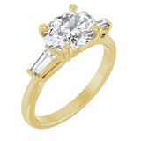 14k Gold East West Oval Engagement Ring