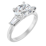 14k Gold East West Oval Engagement Ring