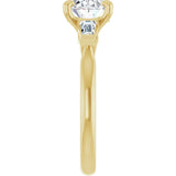 14k Gold East West Oval Engagement Ring