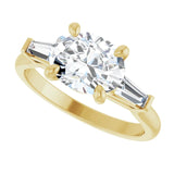 14k Gold East West Oval Engagement Ring