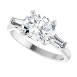 14k Gold East West Oval Engagement Ring