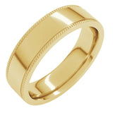 14k Gold Rope Edge Comfort Fit Wedding Band