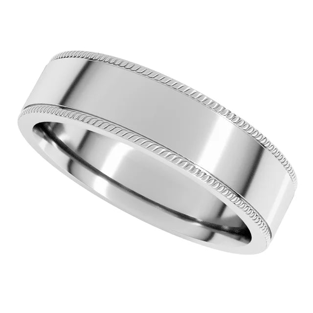 14k Gold Rope Edge Comfort Fit Wedding Band