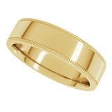 14k Gold Rope Edge Comfort Fit Wedding Band