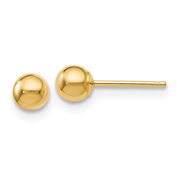 Leslie 14K Yellow Gold Polished 4mm Ball Post Earrings