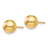 Leslie 14K Yellow Gold Polished 7mm Ball Post Earrings