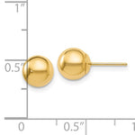 Leslie 14K Yellow Gold Polished 7mm Ball Post Earrings