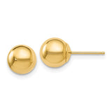 Leslie 14K Yellow Gold Polished 7mm Ball Post Earrings