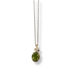 14k White Gold .02ct Green Sapphire Necklace