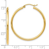 Leslie 14k Yellow Gold Polished 2mm Hoop Earrings