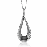 14k White Gold & Black .58ct Diamond Pendant