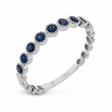 14k White Gold & .24ct Sapphire Right Hand Ring