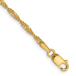 Leslie 7 Inch 14k Yellow Gold Singapore Bracelet