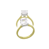 14k Gold Emerald Hidden Halo Engagement Ring