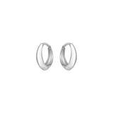 FYB Maude silver huggie hoop earrings with a smooth polished finish