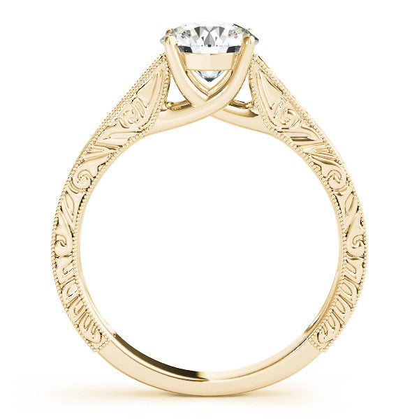 Nespoli Jewelers 14k Gold Round Sculptural Solitaire Engagement Ring