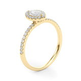 14k Gold Marquise Halo Diamond Engagement Ring