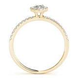 14k Gold Marquise Halo Diamond Engagement Ring