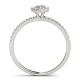 14k Gold Marquise Halo Diamond Engagement Ring
