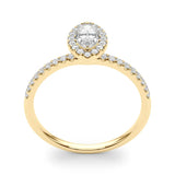 14k Gold Marquise Halo Diamond Engagement Ring