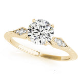 14k Gold Round Engagement Ring
