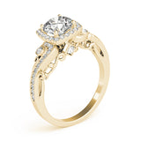 14k Gold Vintage Inspired Halo Engagement Ring
