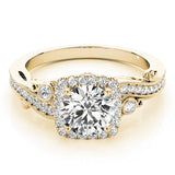 14k Gold Vintage Inspired Halo Engagement Ring