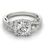 14k Gold Vintage Inspired Halo Engagement Ring