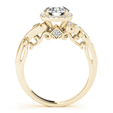 14k Gold Vintage Inspired Halo Engagement Ring