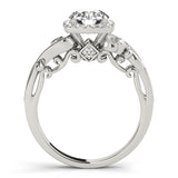 14k Gold Vintage Inspired Halo Engagement Ring