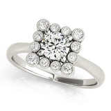 14k Gold Vintage Inspired Square Engagement Ring